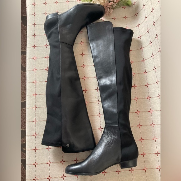 Vince Camuto “Karita” Over The Knee Riding Boots Women's Sz 5.5 Black Leather - Picture 9 of 10
